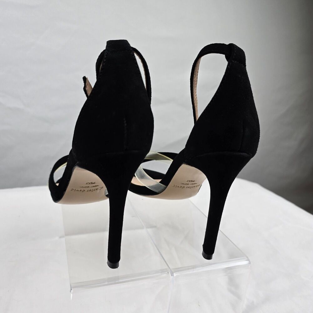 Charles David Sandals Women 7.5 Black Courtney Leather Buckle Heels NIB - Picture 5 of 16